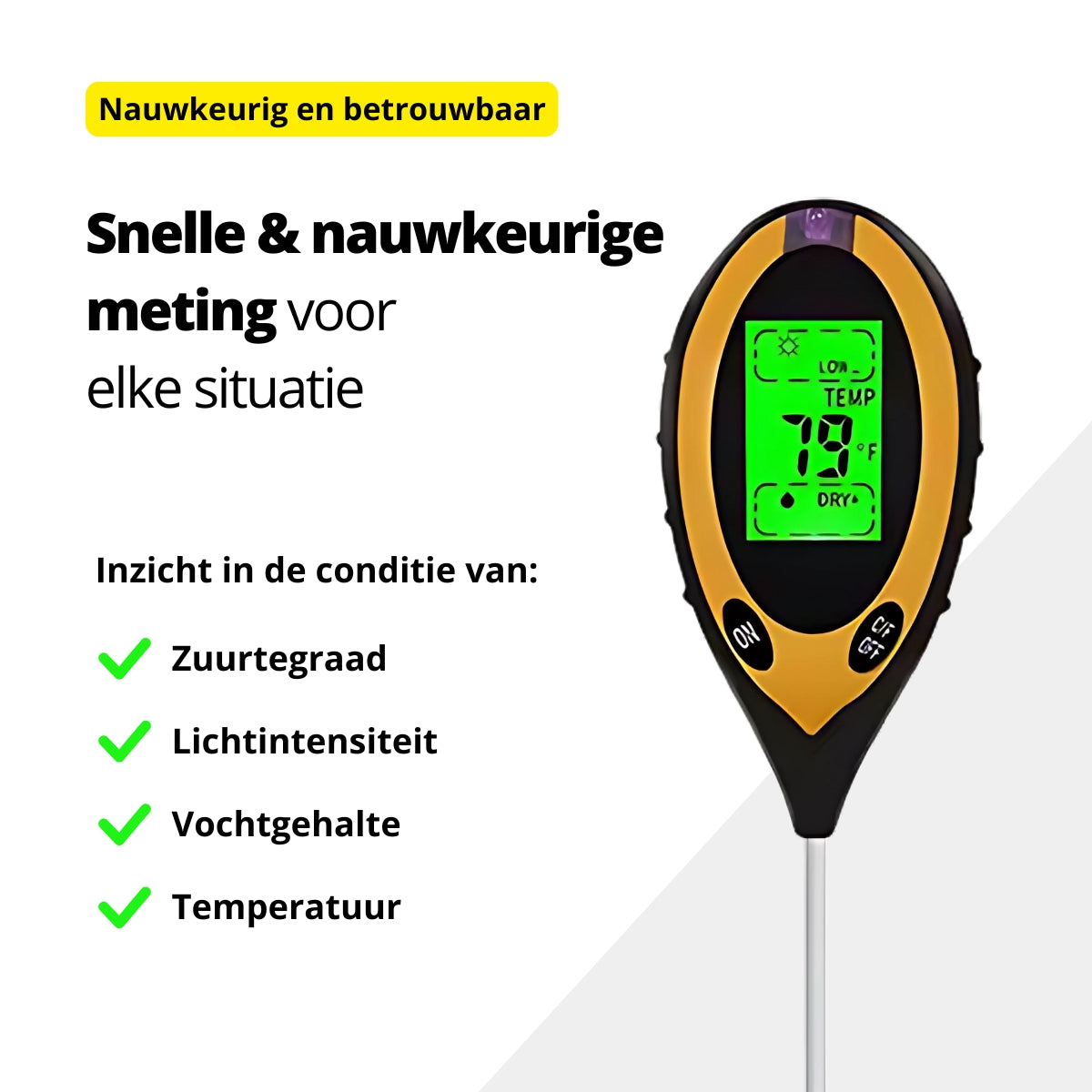 Vochtmeter voor planten 4-in-1