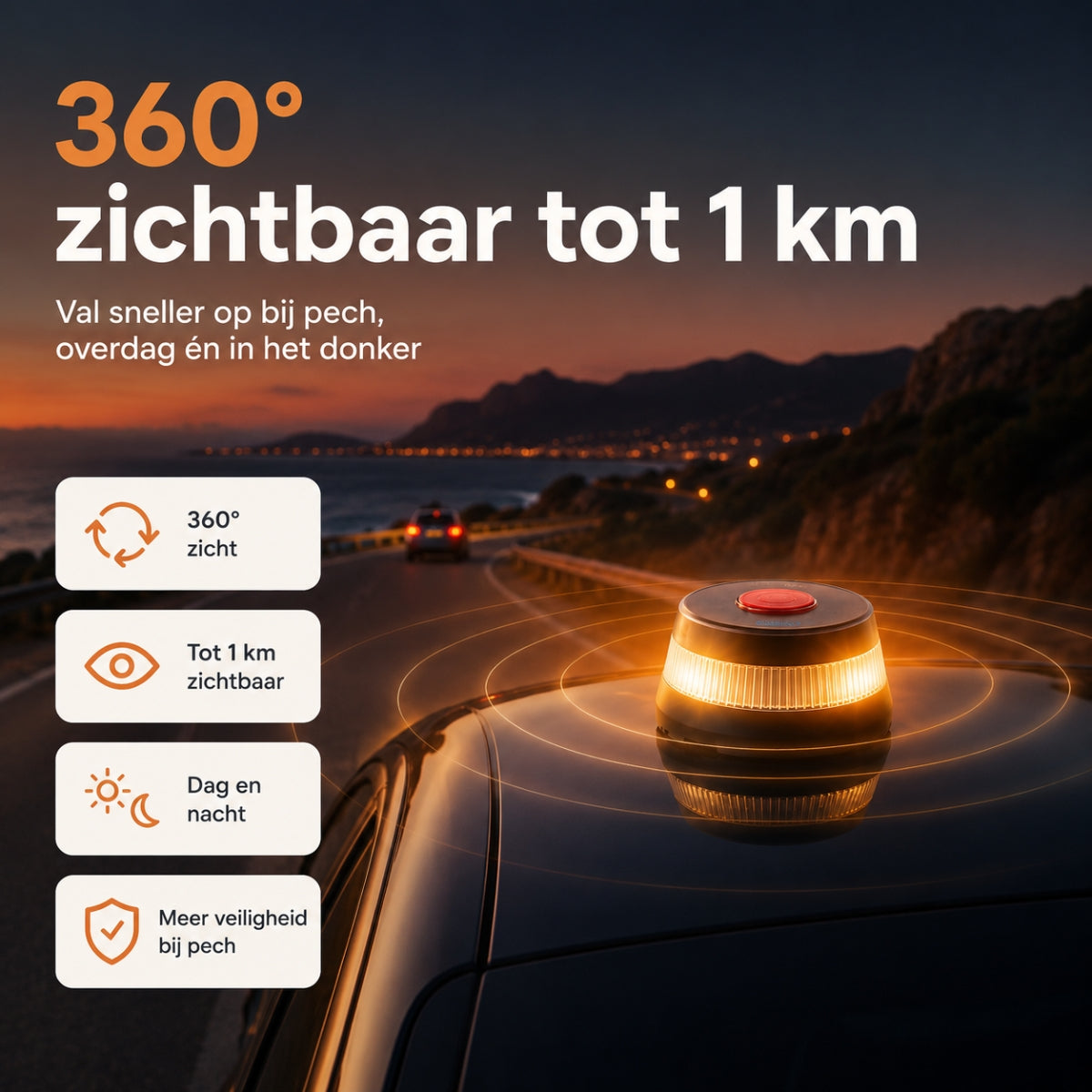 V16 DGT noodlamp Spanje met GPS