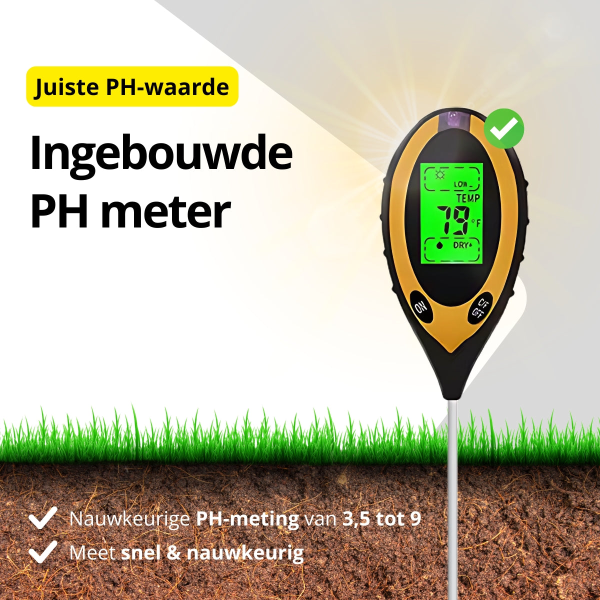 Vochtmeter voor planten 4-in-1