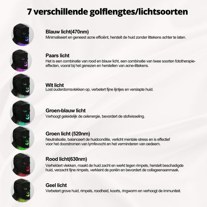 LED-masker lichttherapie (7 kleuren)