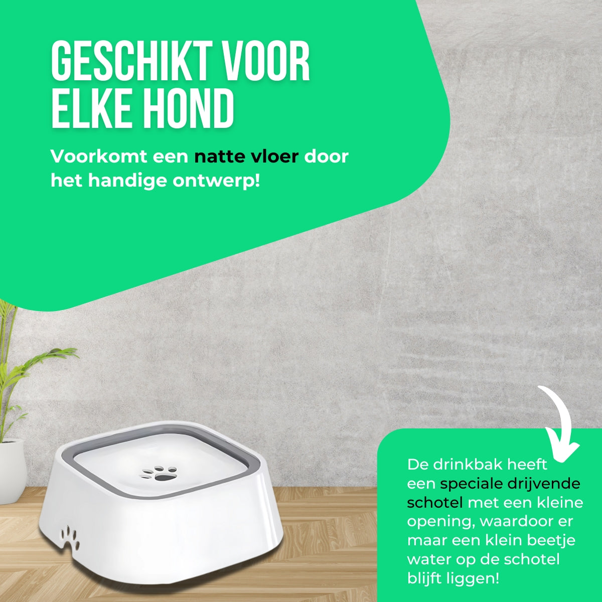 Anti-knoei drinkbak hond 1,5 L