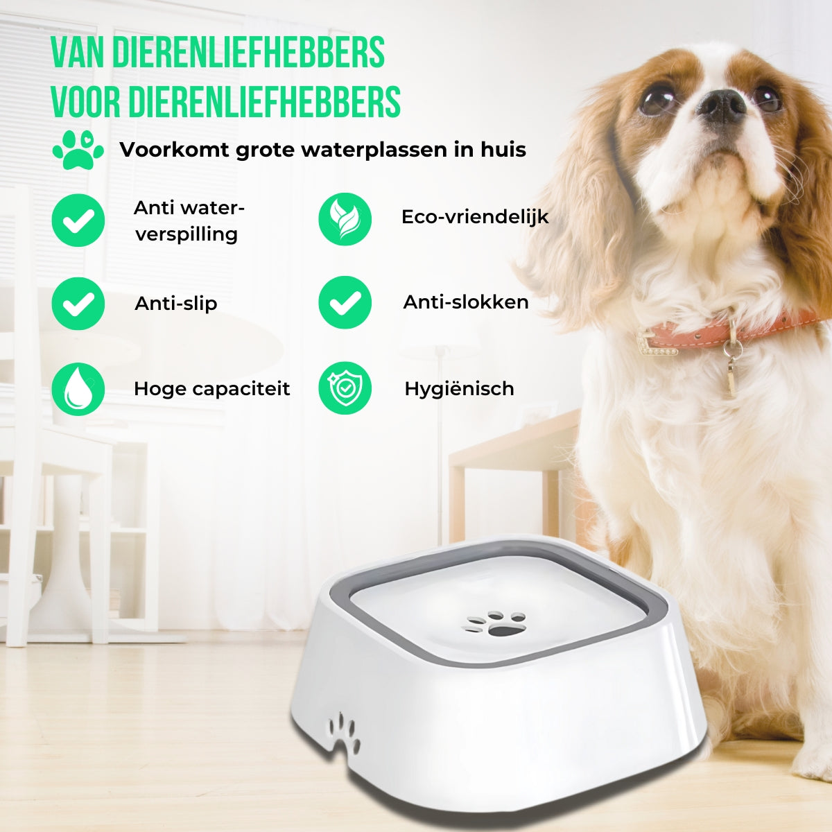 Anti-knoei drinkbak hond 1,5 L