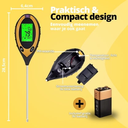 Vochtmeter voor planten 4-in-1