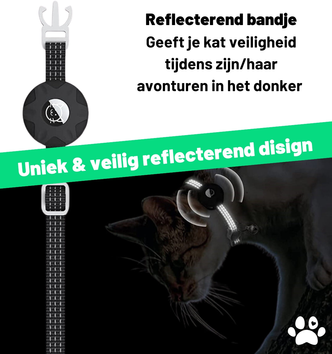 Kattenhalsband met AirTag-houder