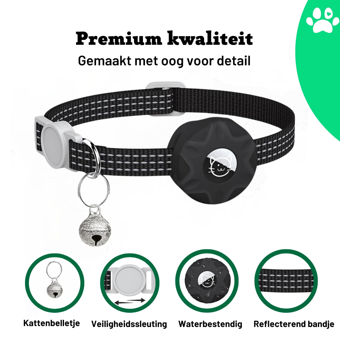 Kattenhalsband met AirTag-houder