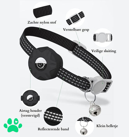 Kattenhalsband met AirTag-houder